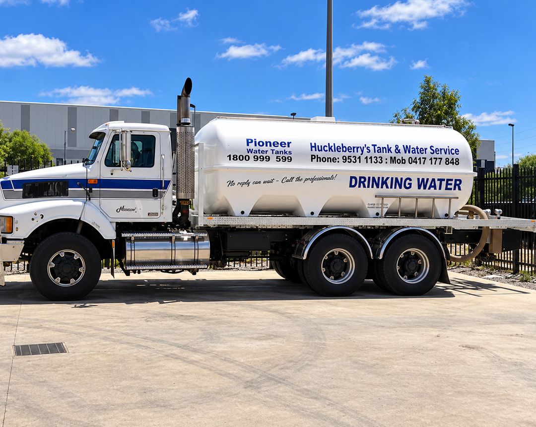 Huckleberry drinking water delivery truck